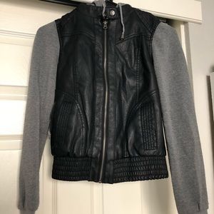 Leather black and grey jacket